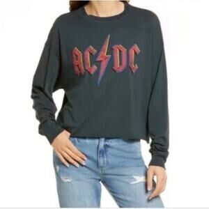 NWT Daydreamer ACDC Cut Off Long Sleeve Band Tee Size Medium